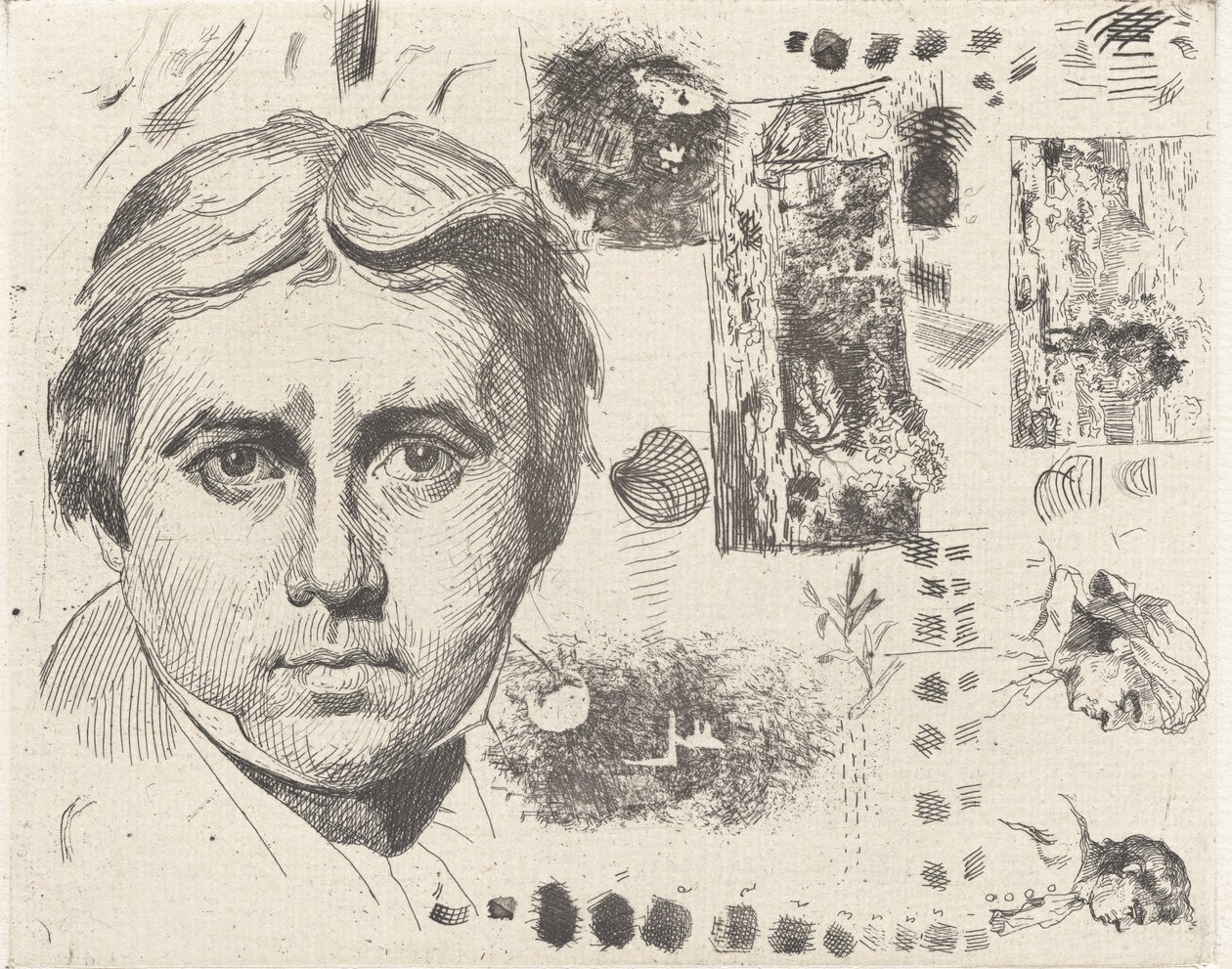 Portret van Ingres, 1844, gedrukt 1982 door Charles Nègre