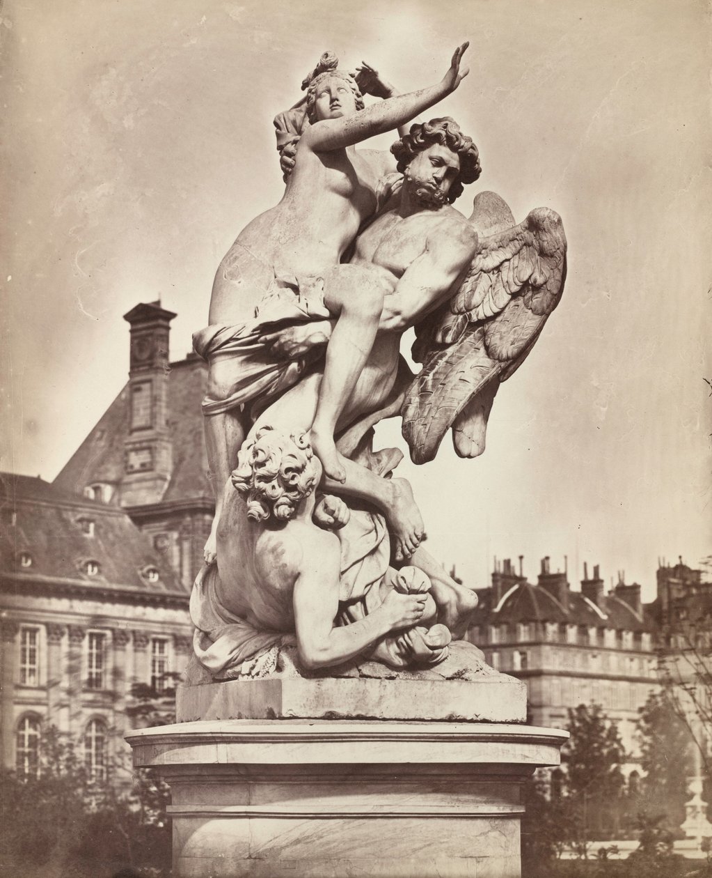Tuilerieënbeeld: G. Marsy en A. Flamen: Boreas ontvoert Orythia,1859 (foto) door Charles Nègre