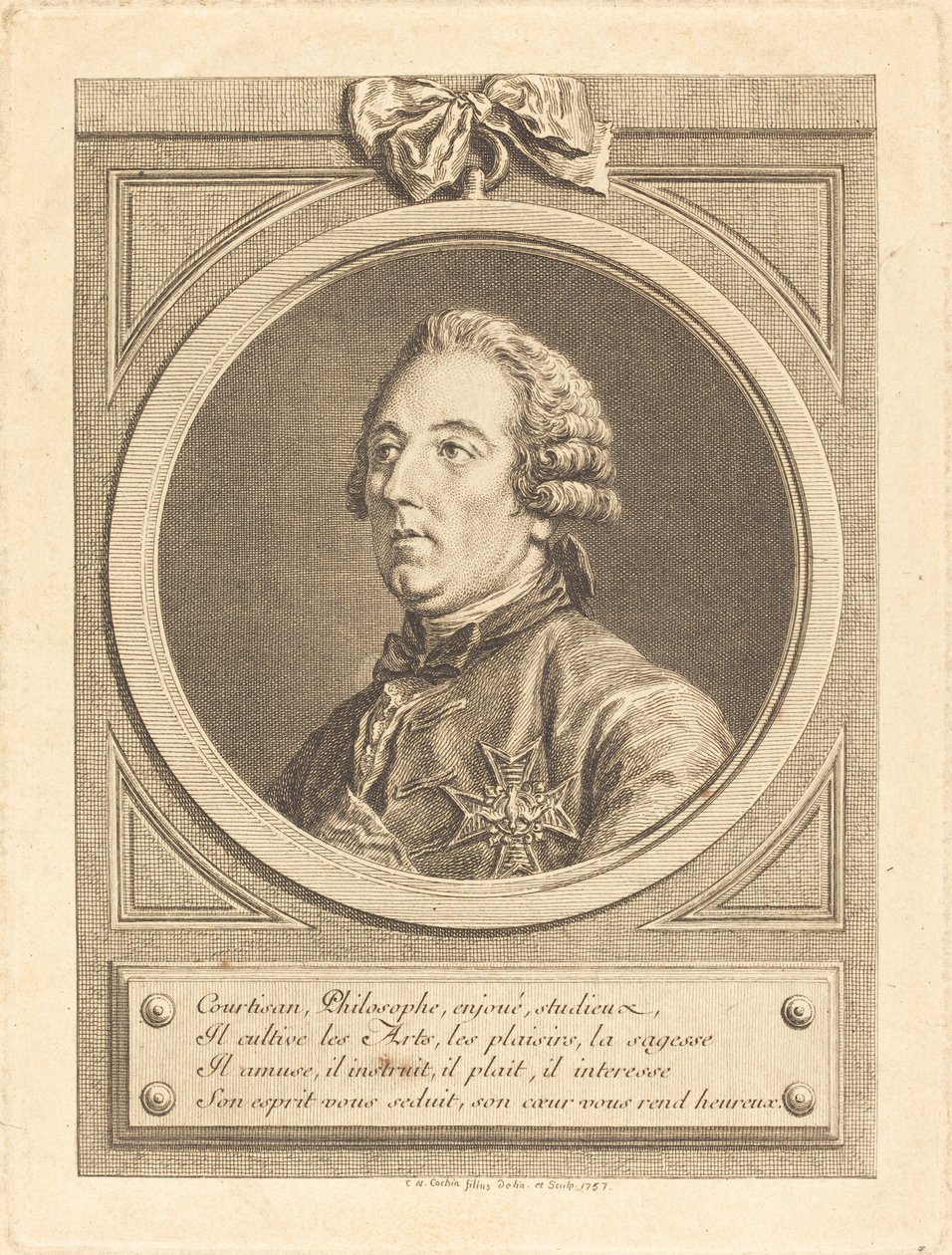 Louis Cesar de La Baume-le-Blanc door Charles Nicolas Cochin II