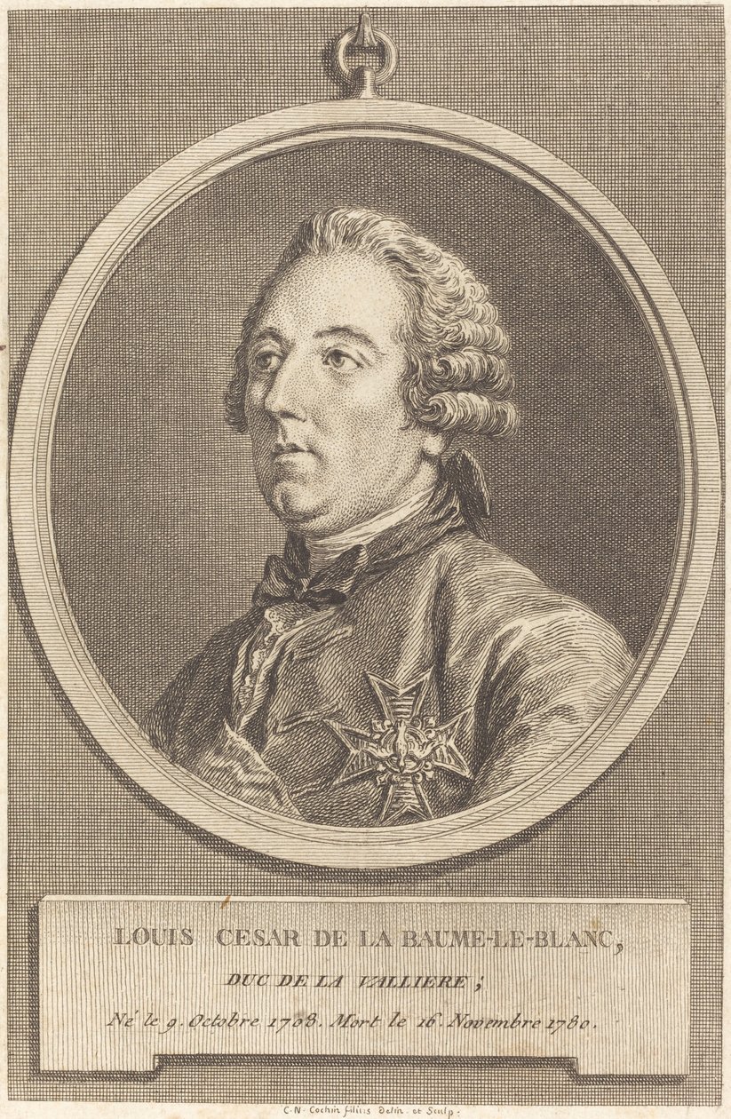 Louis Cesar de La Baume-le-Blanc door Charles Nicolas Cochin II