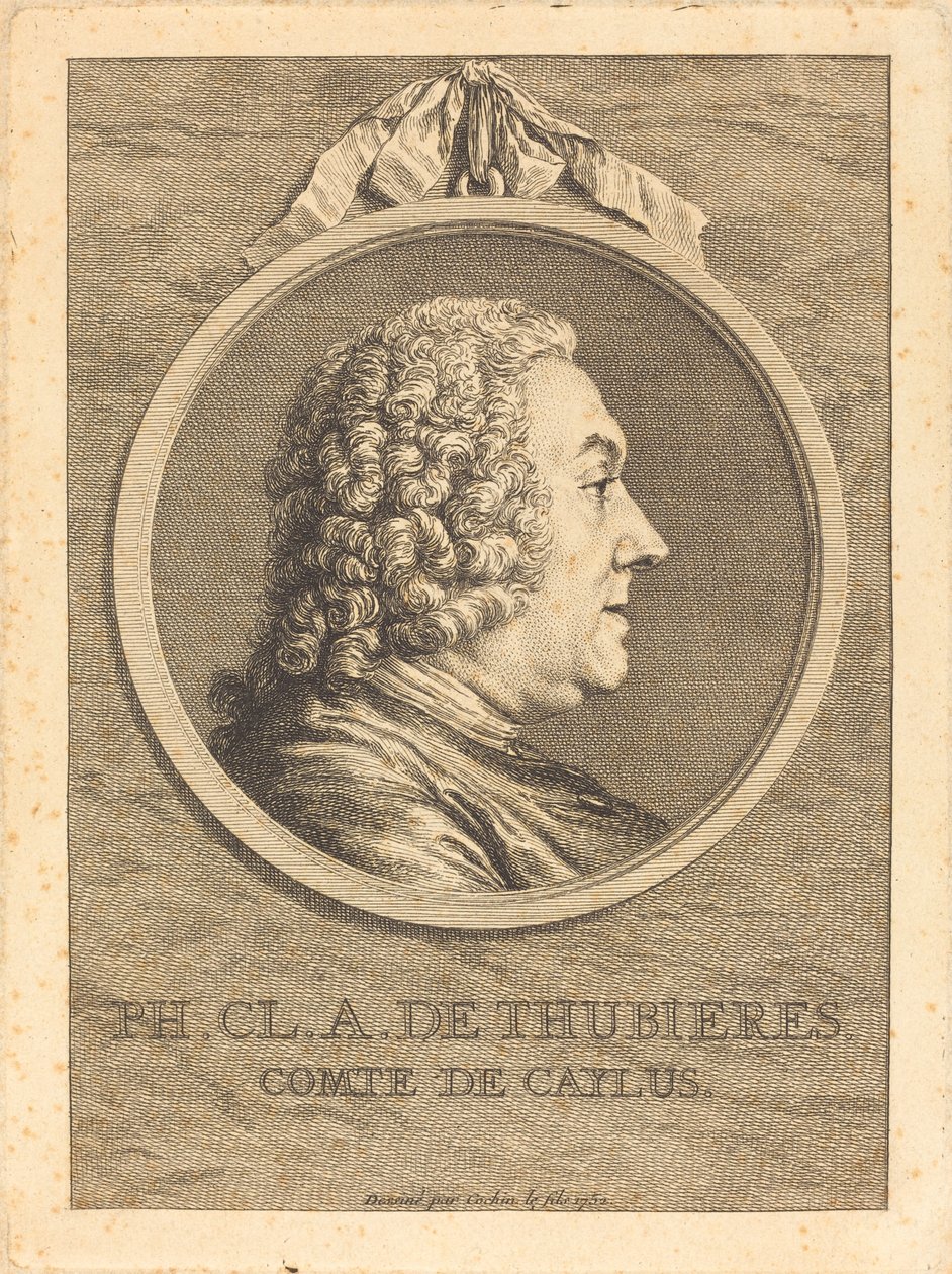 Ph.Cl.A. de Thubieres, Graaf van Caylus door Charles Nicolas Cochin II