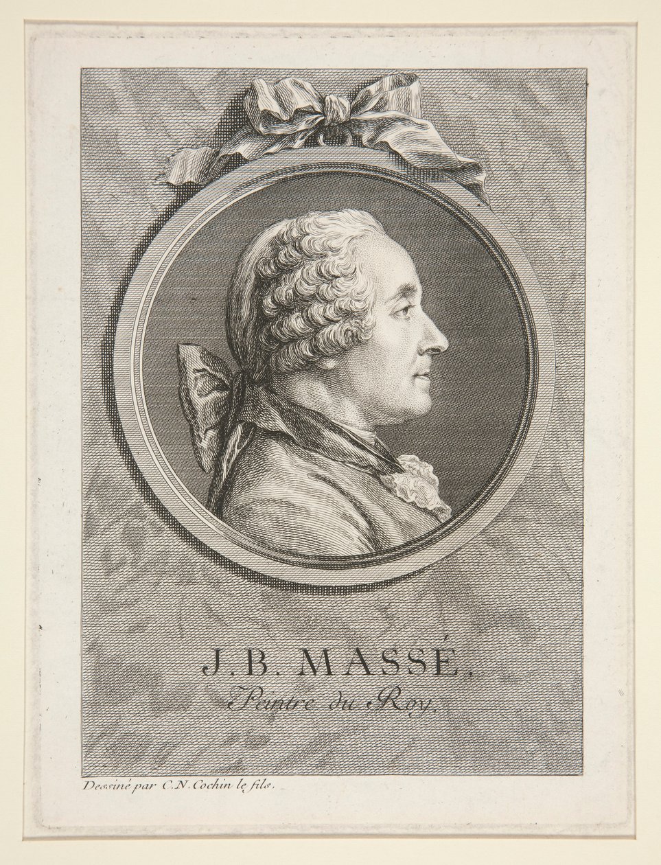 Portret van Jean-Baptiste Masse door Charles-Nicolas Cochin the younger