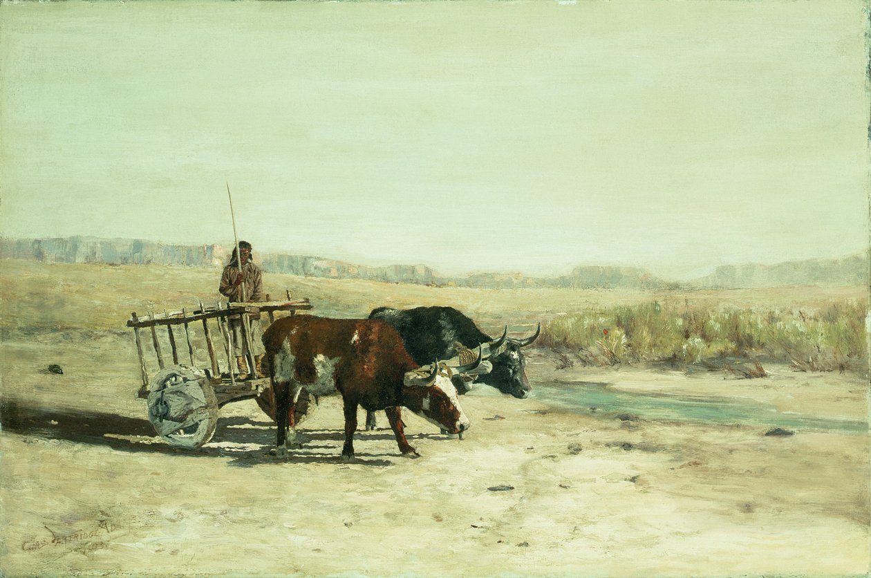 Een ossenkar in New Mexico door Charles Partridge Adams