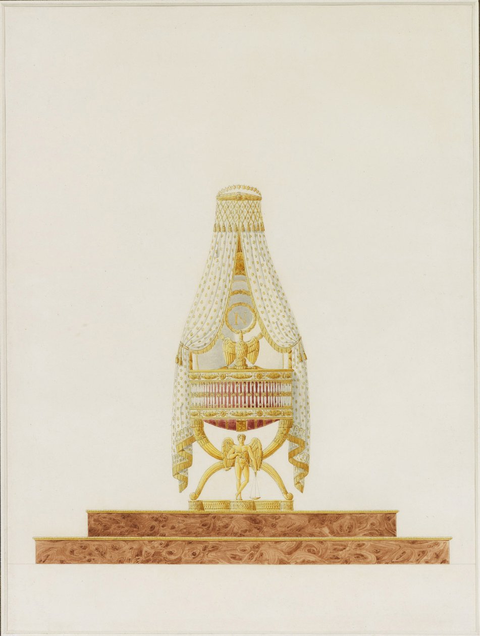 Ontwerp van de wieg voor Zijne Majesteit de Koning van Rome, 1811 door Charles Percier