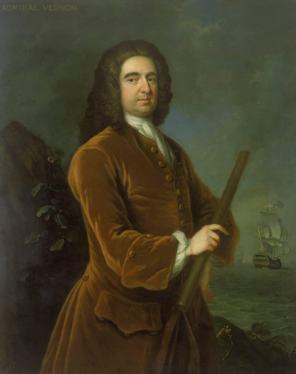 Admiraal Edward Vernon (1684-1757), midden 1730s door Charles Philips
