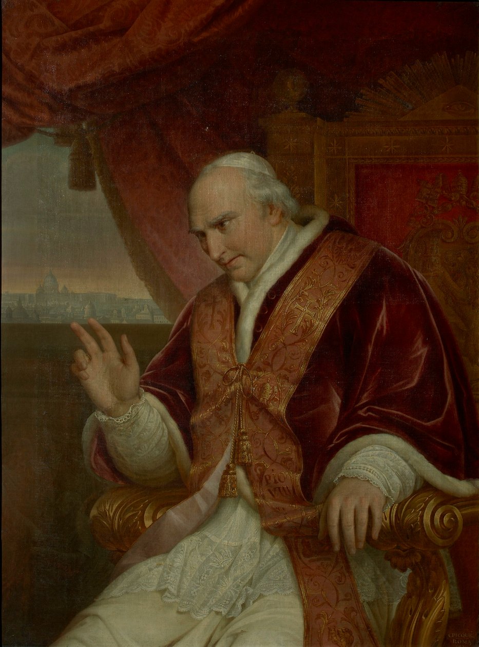 Portret van Paus Pius VIII, 1761-1830, 1828 door Charles Picqué