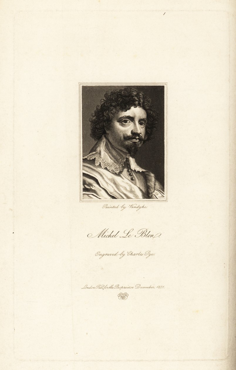 Portret van Michel le Blon door Charles Pye