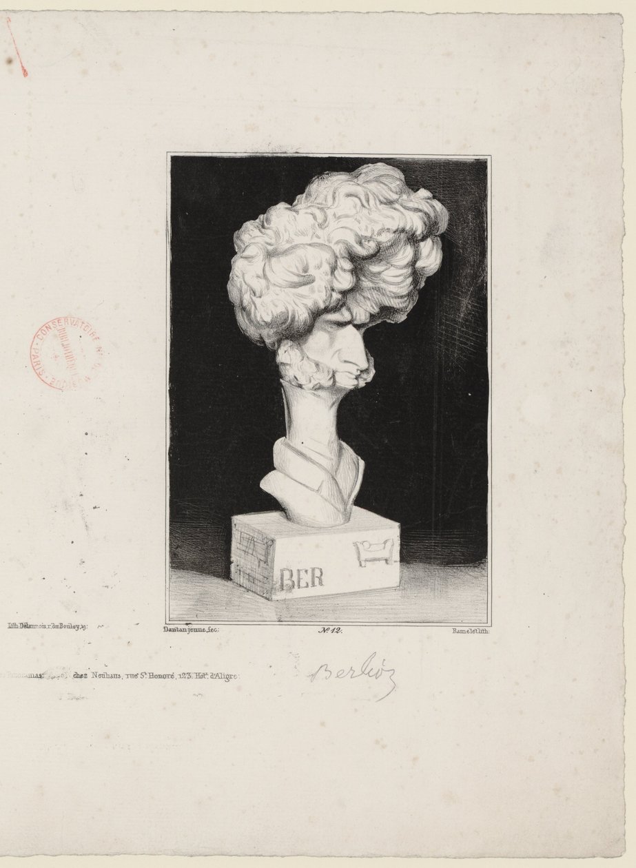 Hector Berlioz door Charles Ramelet (1805-1851) naar een buste van Jean-Pierre Dantan (1800-1869) door Charles Ramelet