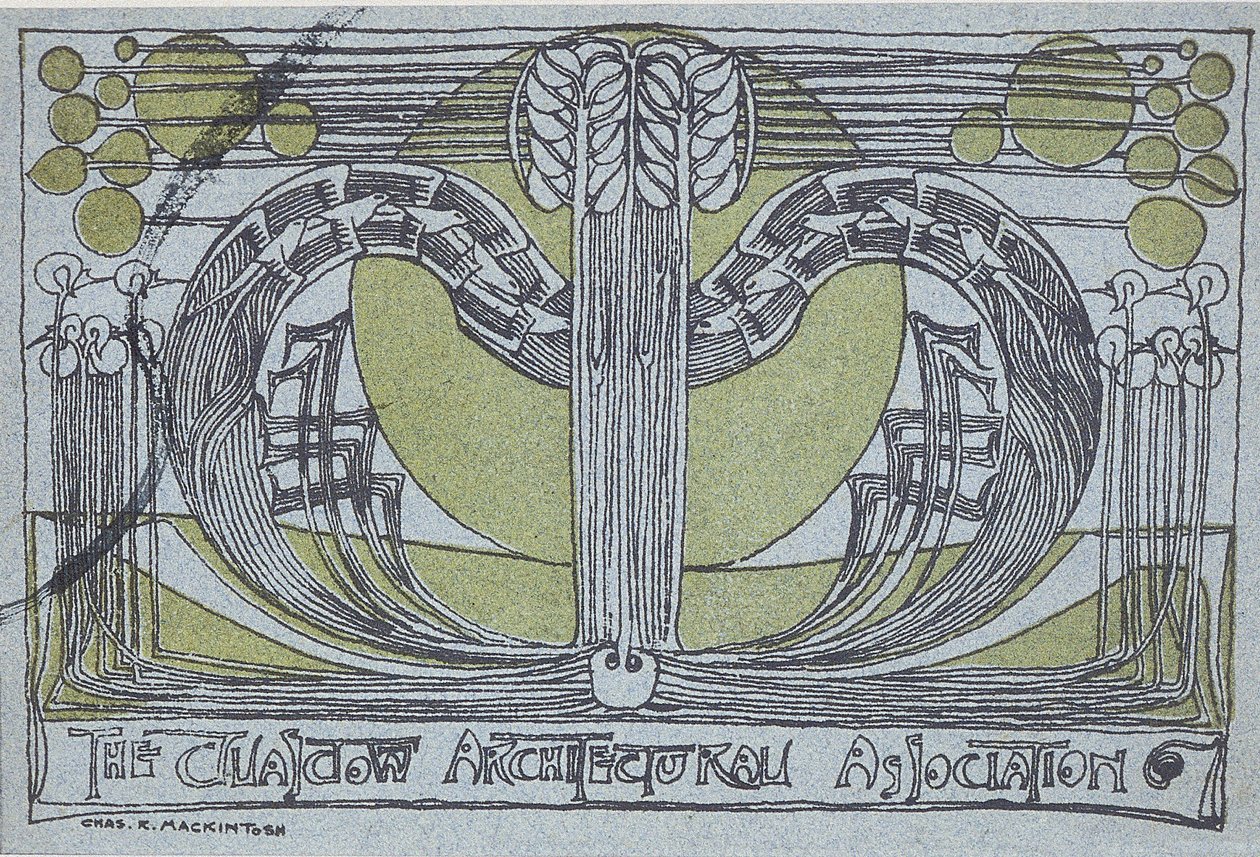 Conversatieprogramma voor de Glasgow Architectural Association, 1894 door Charles Rennie Mackintosh