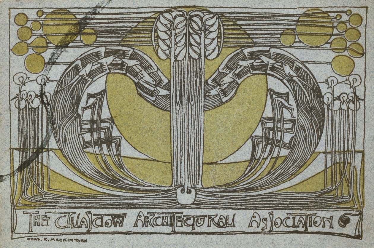 Conversatieprogramma, van de Glasgow Architectural Association door Charles Rennie Mackintosh