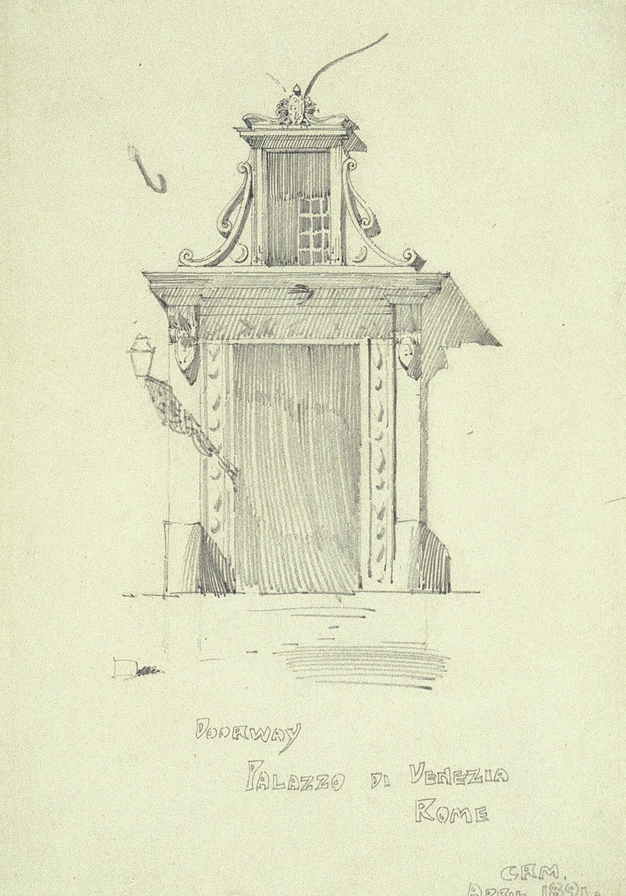 Deur, Palazzo di Venezia, Rome door Charles Rennie Mackintosh