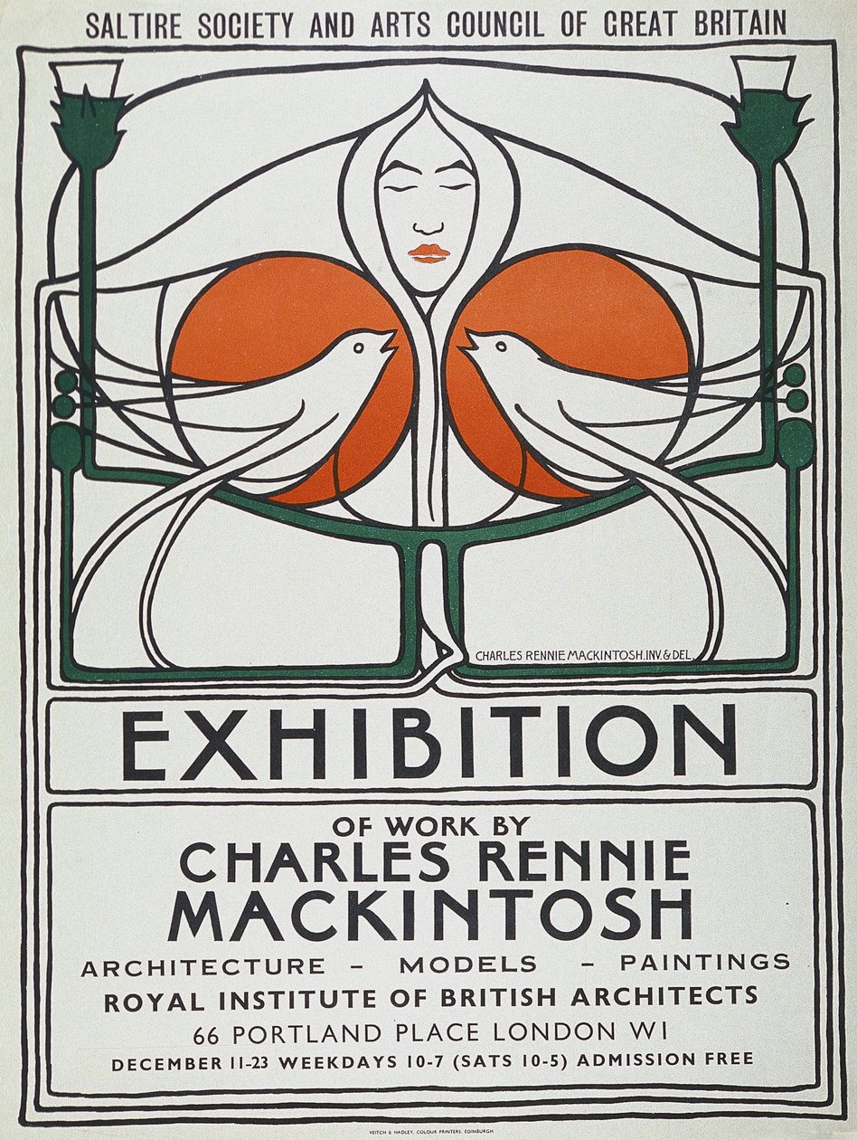 Poster: The Scottish Musical Review, reproductie 1953 naar origineel uit 1896 door Charles Rennie Mackintosh