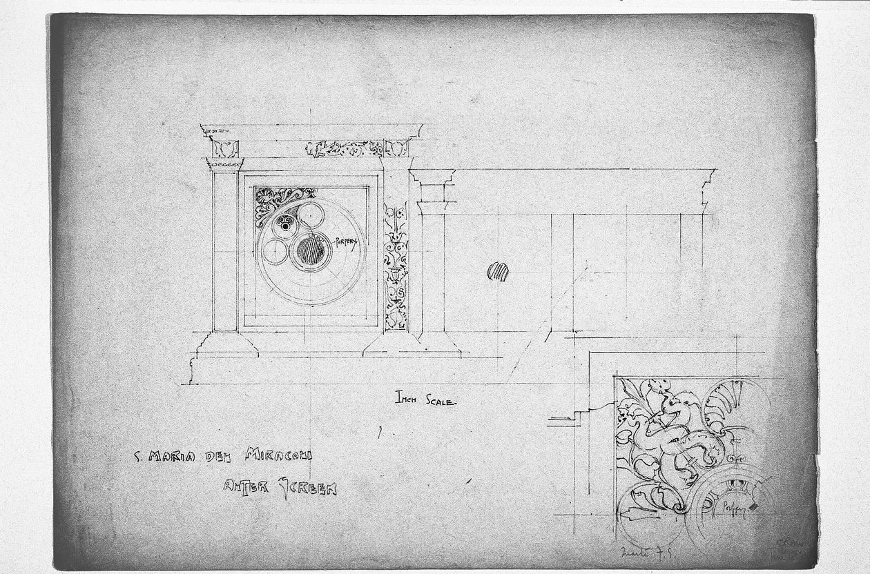 Altaarscherm van S. Maria dei Miracoli, 1891 door Charles Rennie Mackintosh