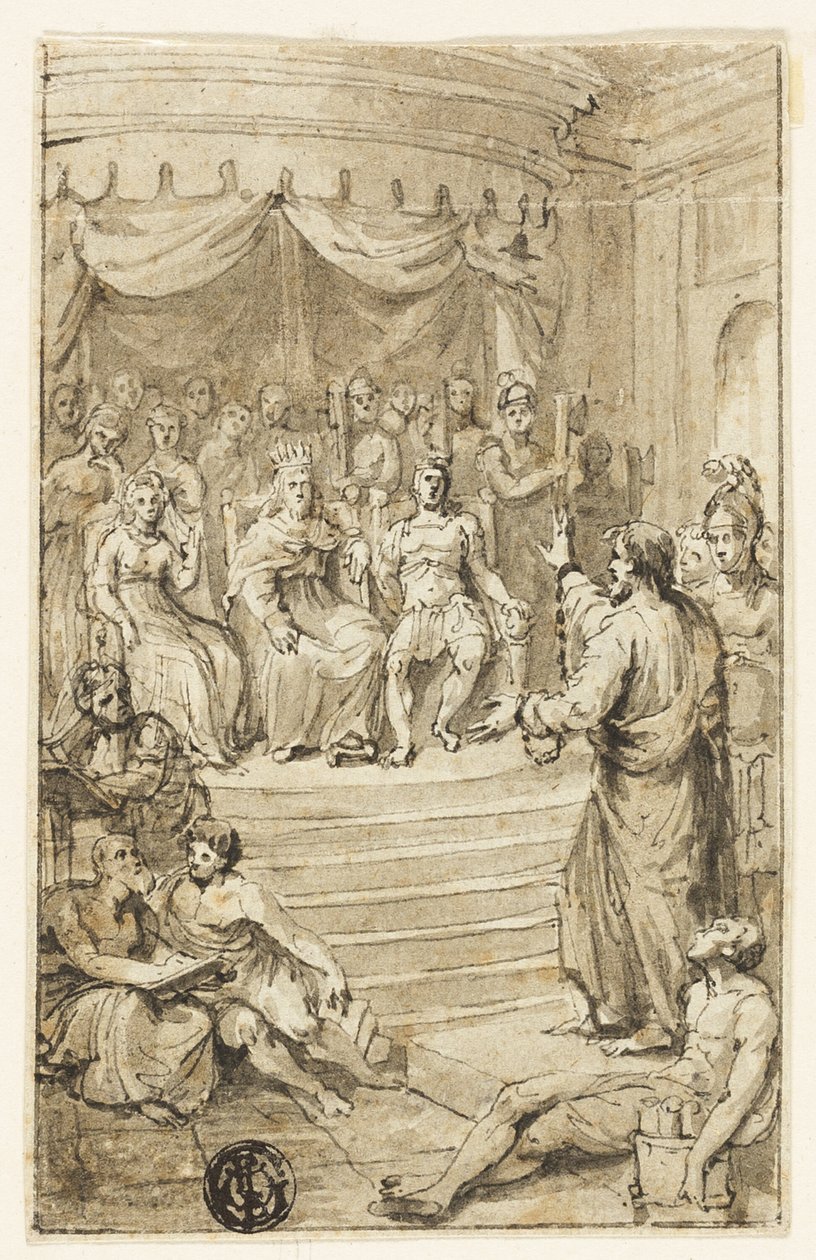 Paulus voor Festus en Agrippa door Charles Reuben Ryley