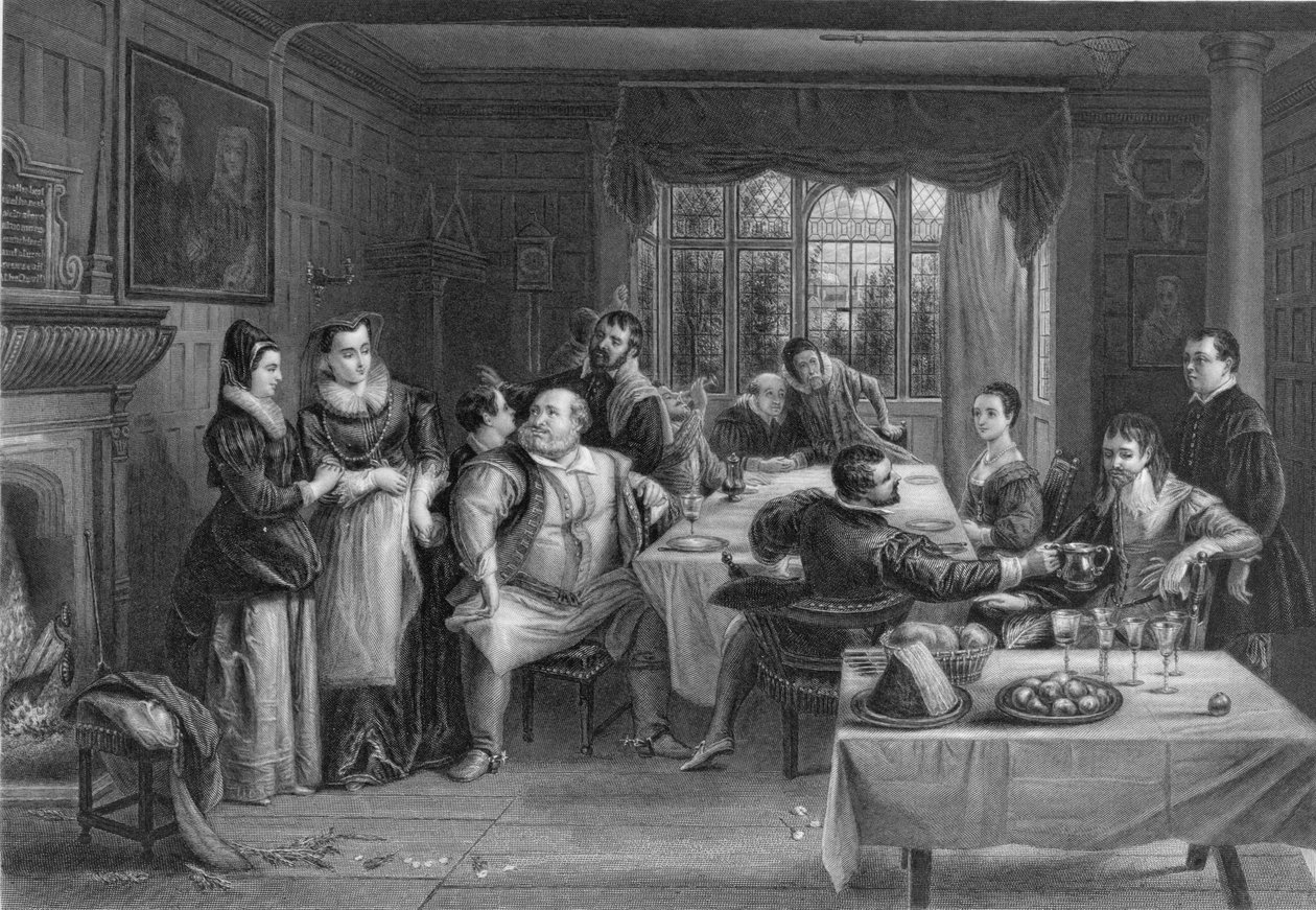 Falstaff en zijn Vrienden, gegraveerd door William Greatbach (b.1802) door Charles Robert (after) Leslie