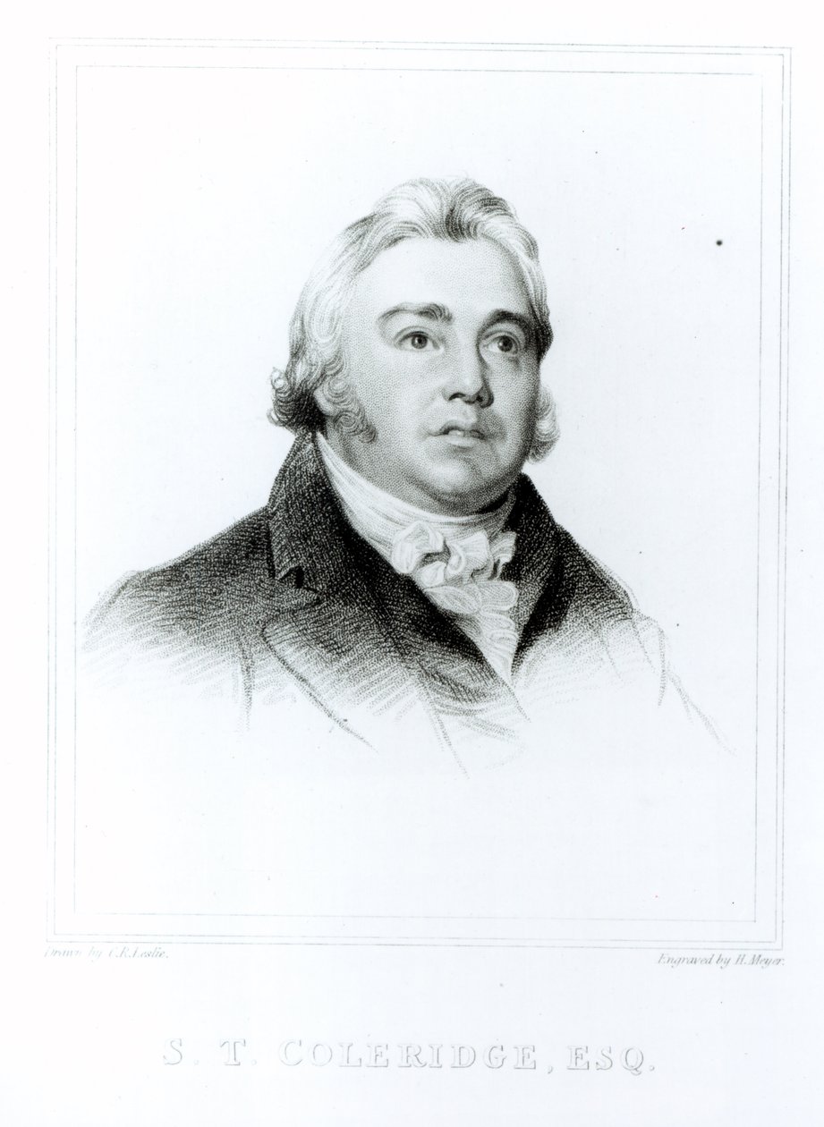 Portret van Samuel Taylor Coleridge (1772-1834) gegraveerd door Henry Meyer (1782-1847) door Charles Robert Leslie