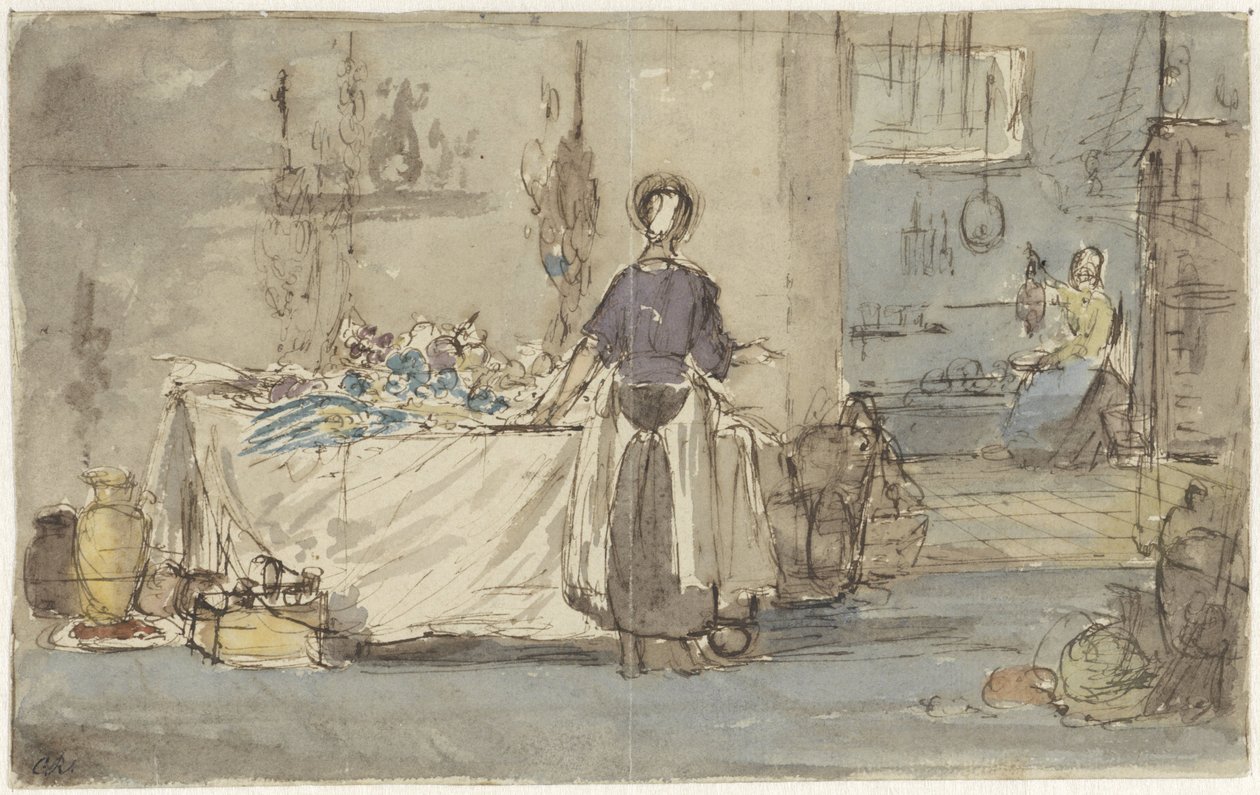 Keukeninterieur door Charles Rochussen