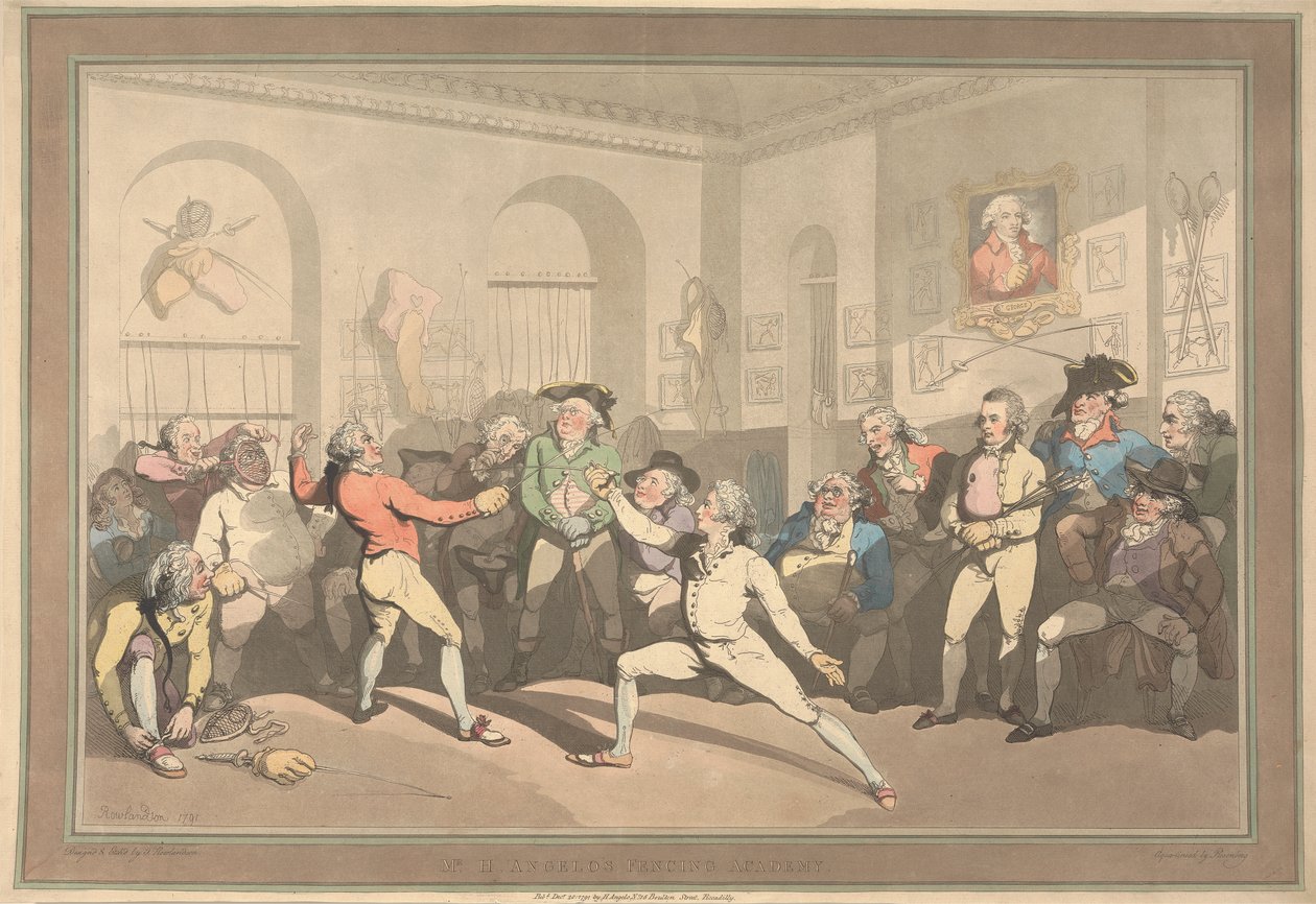 De schermacademie van de heer H. Angelo door Charles Rosenberg