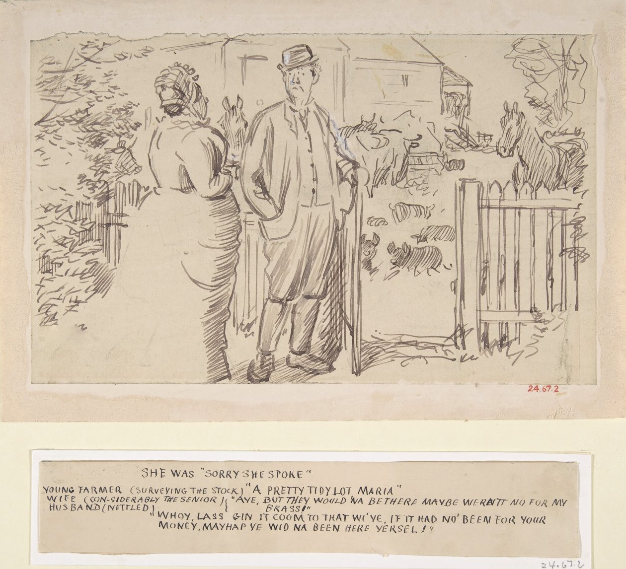 Ze had Spijt dat ze Sprak, 1870-1891 door Charles Samuel Keene