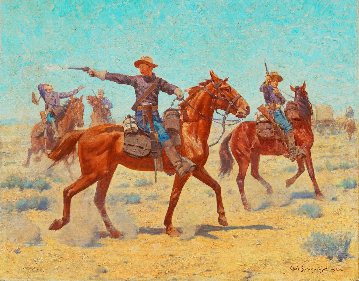 De achterhoede (1907) door Charles Schreyvogel
