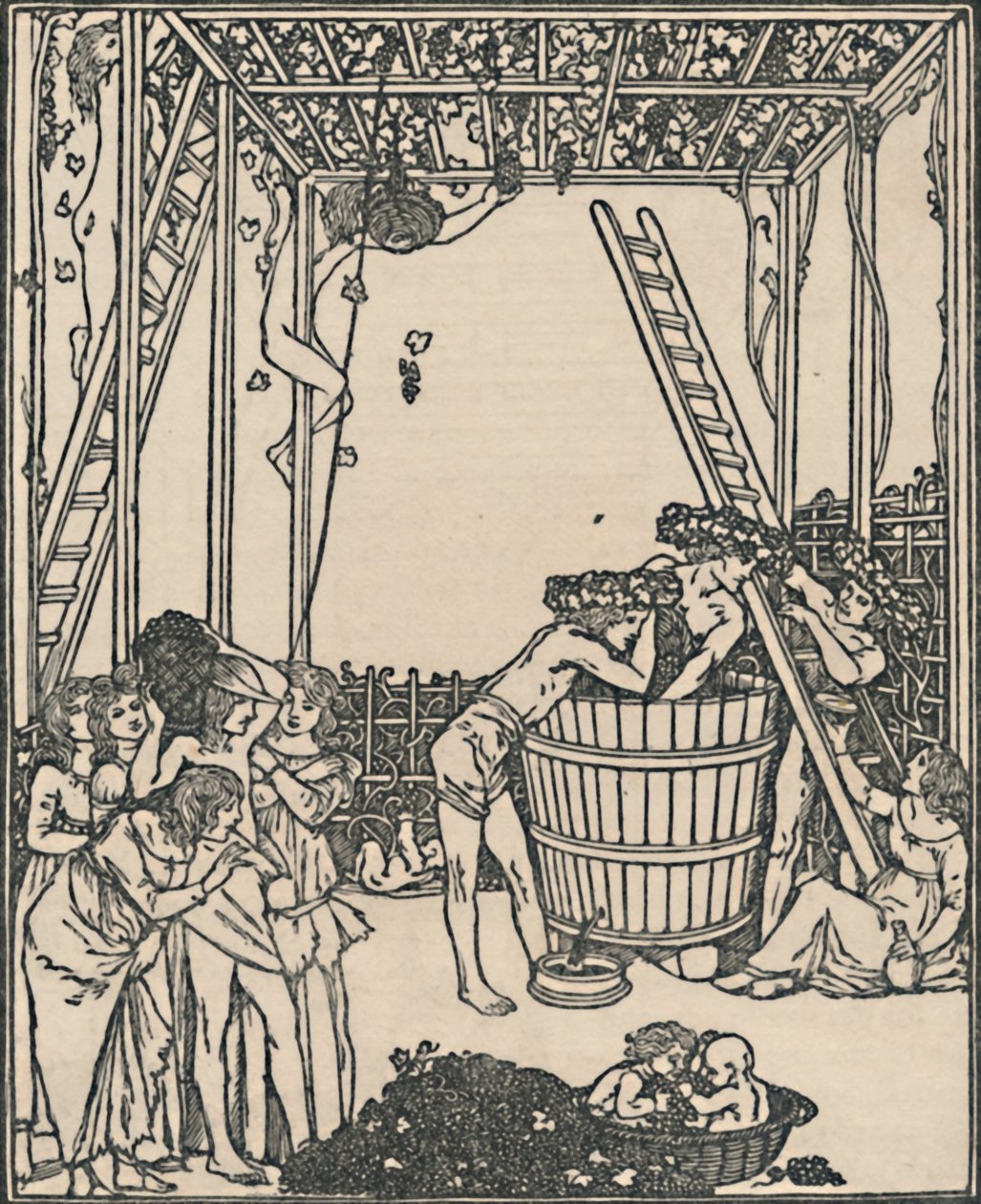 De wijnoogst, 1919 door Charles Shannon