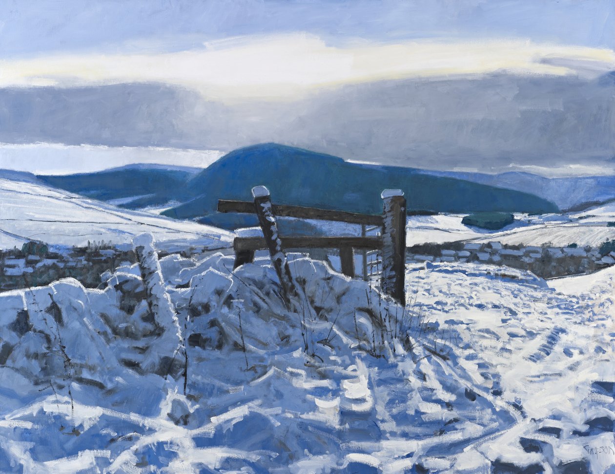 Grenzen Sneeuw, 2012 (olieverf op doek) door Charles Simpson