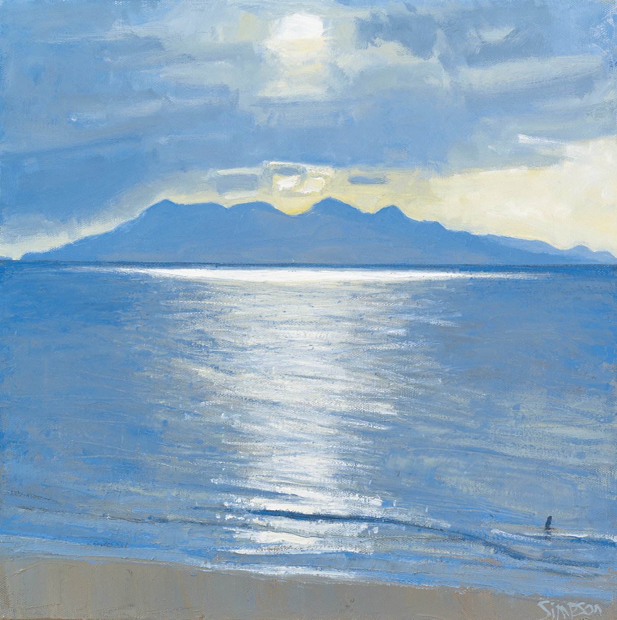 Avondbader, 2014 (olieverf op doek) door Charles Simpson