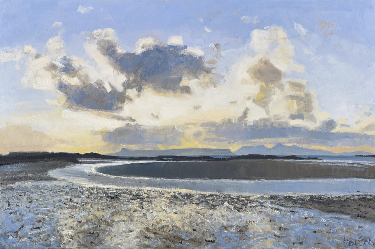 Avondwolken, Eigg  Rum, 2015 (olieverf op doek) door Charles Simpson