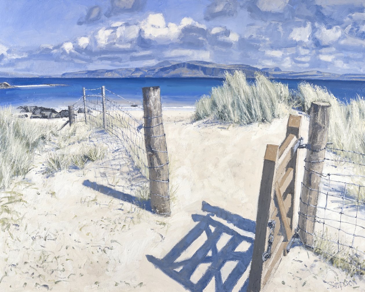 Poort naar het Noordstrand, 2013 (olieverf op doek) door Charles Simpson