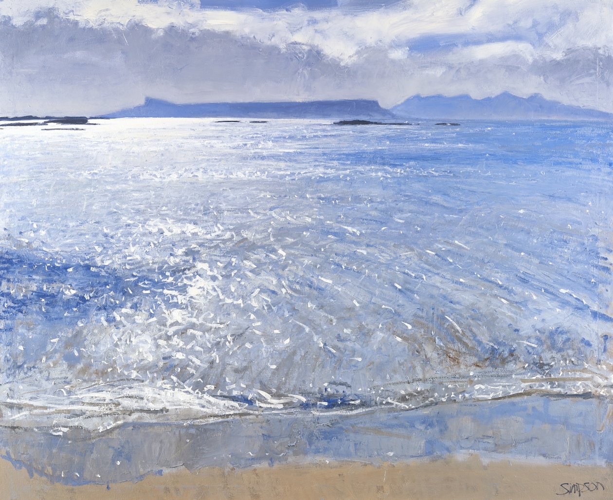 Late namiddag, Eigg  Rum, 2013 (olieverf op doek) door Charles Simpson