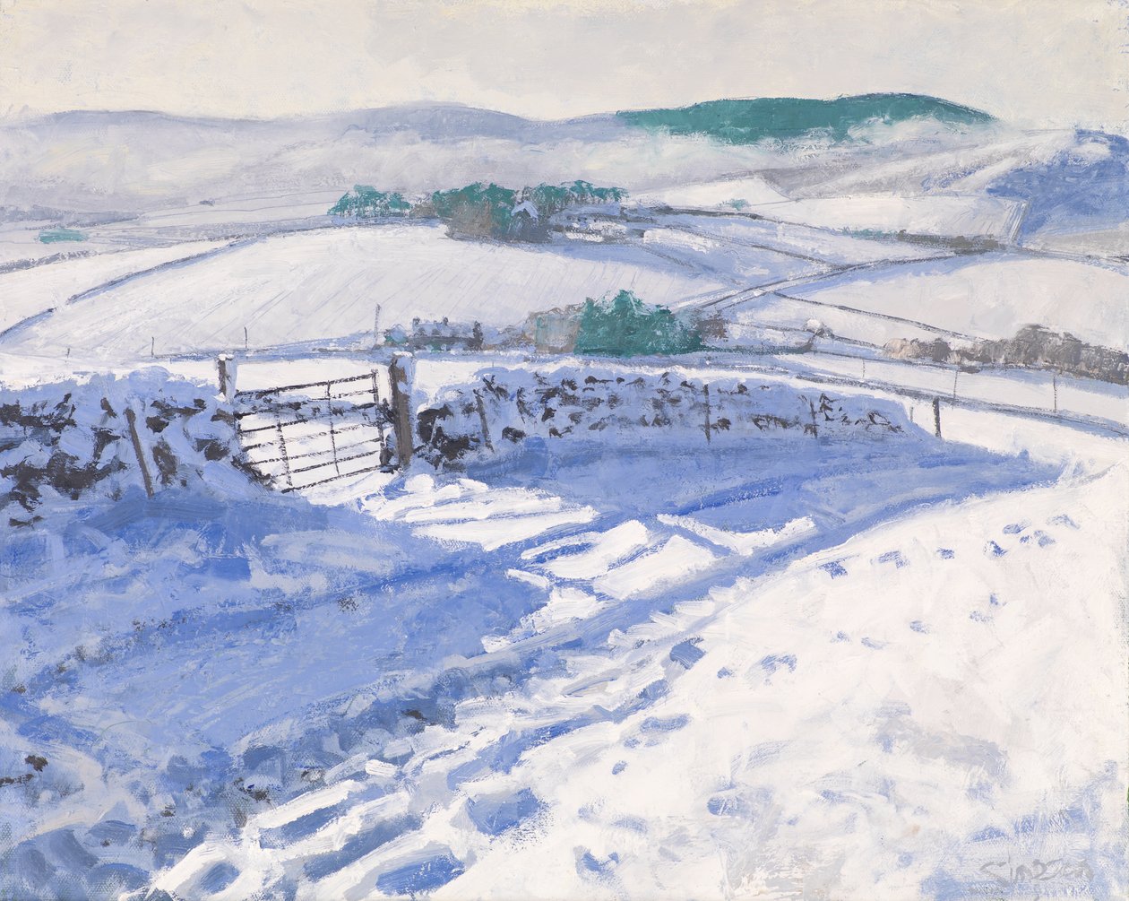 Sneeuw: Mist op de heuvels, 2016 (olieverf op doek) door Charles Simpson