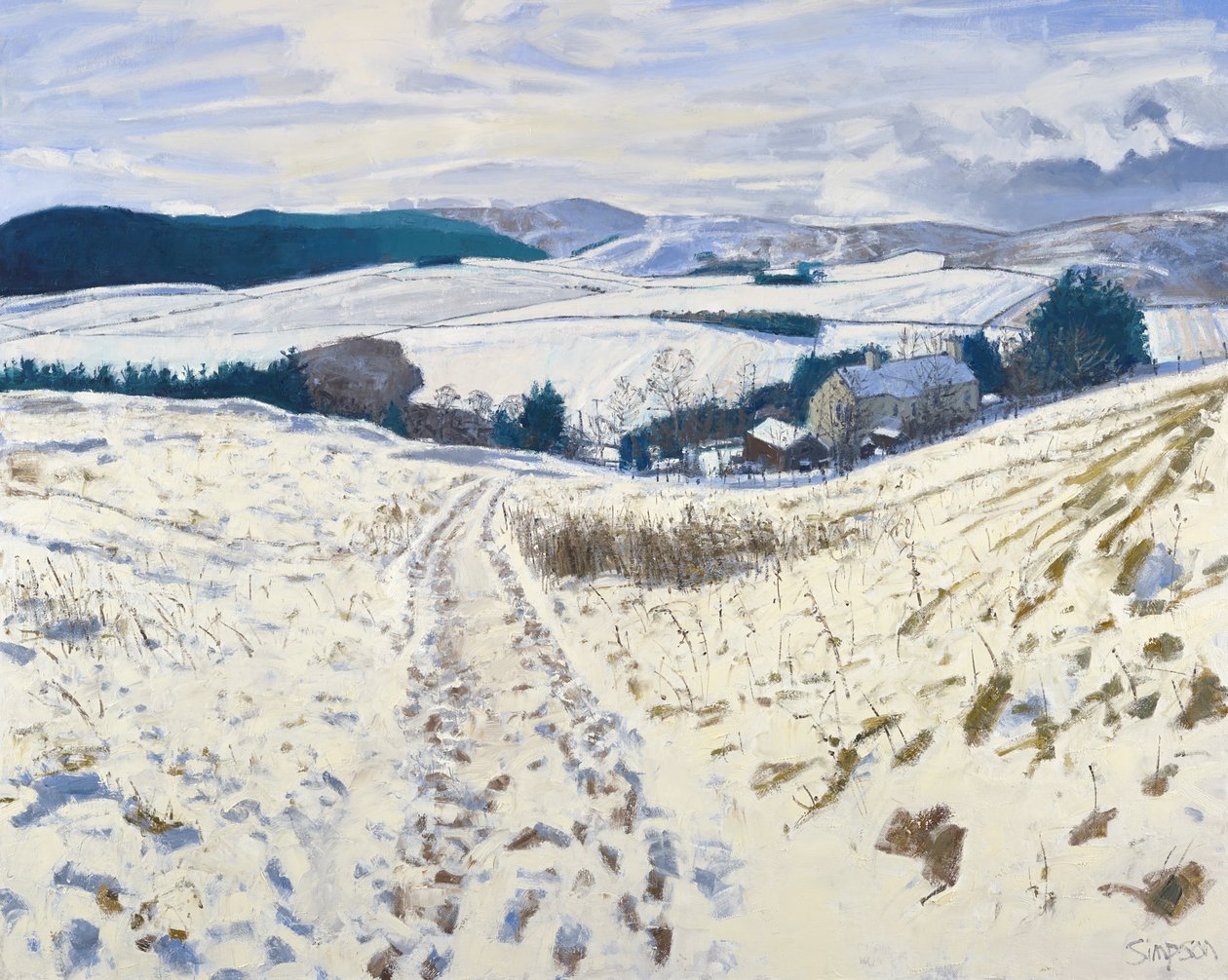 Spoor op de heuvel, 2015 (olieverf op doek) door Charles Simpson