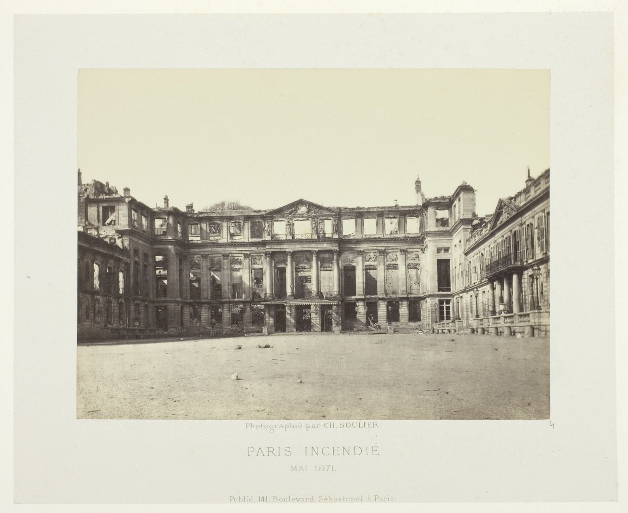Parijs Brand (Gevel van het Palais de Saint-Cloud), uit de serie "Parijs in Brand" door Charles Soulier