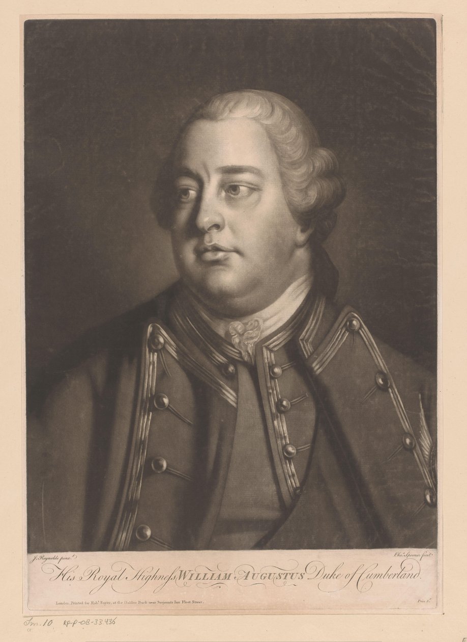 Portret van Willem Augustus van Cumberland door Charles Spooner