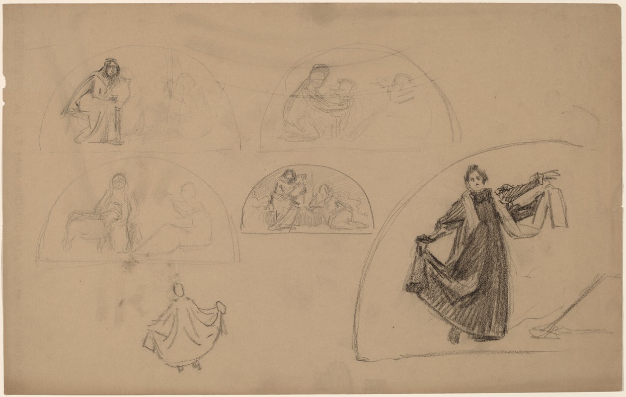 Studies voor een Lunet door Charles Sprague Pearce