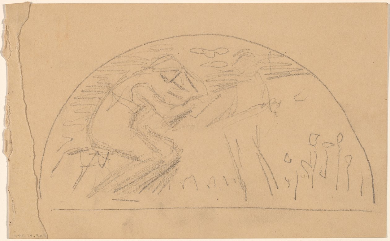 Studie voor een lunet (recto) door Charles Sprague Pearce