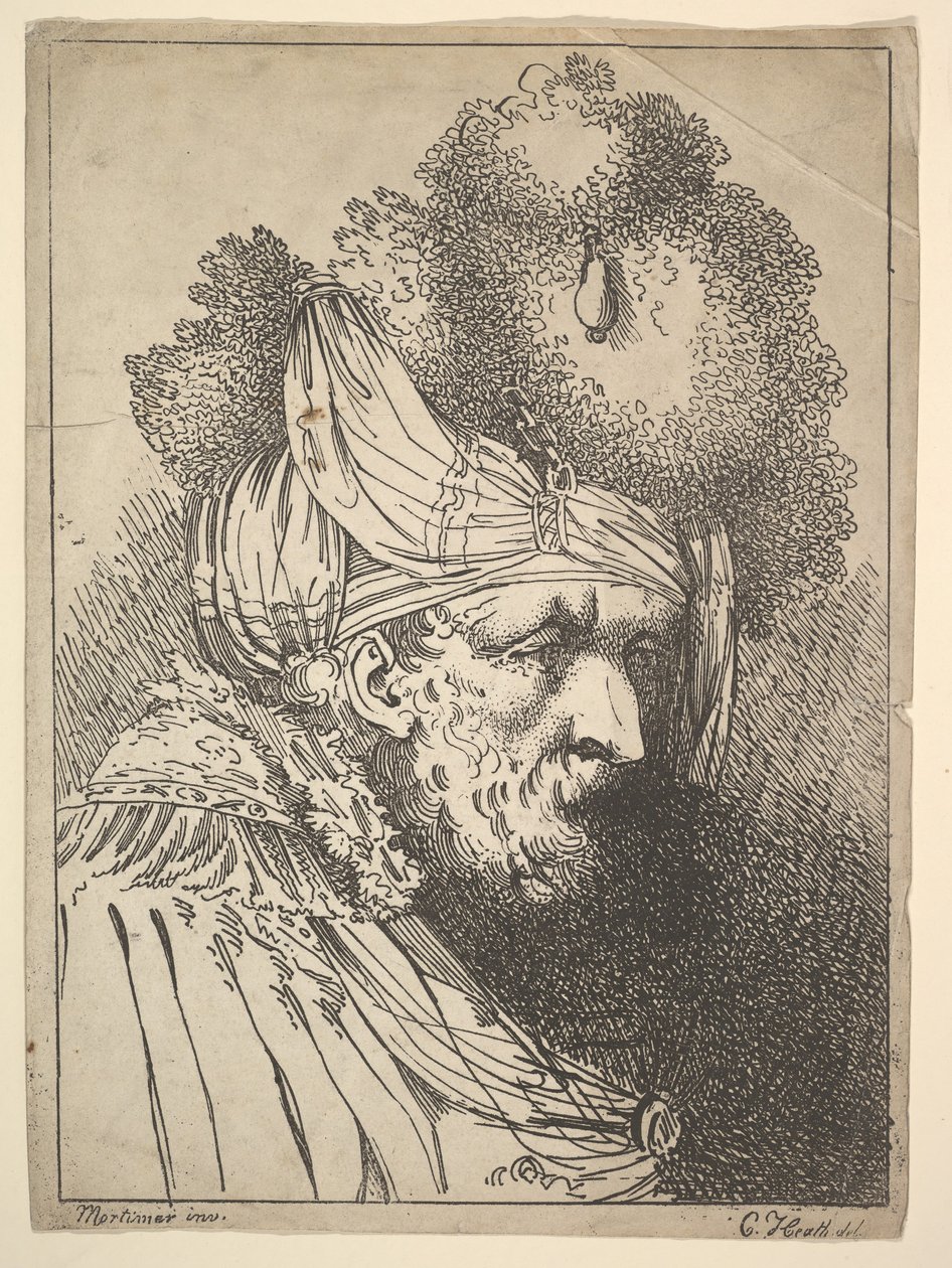 Oosters Hoofd, ca. 1803 door Charles Theodosius Heath