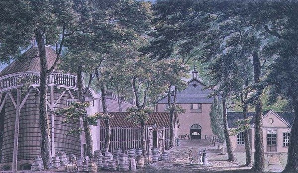 Messrs Beaufoy, Azijnfabriek, voorheen Cupor Gardens door Charles Tomkins