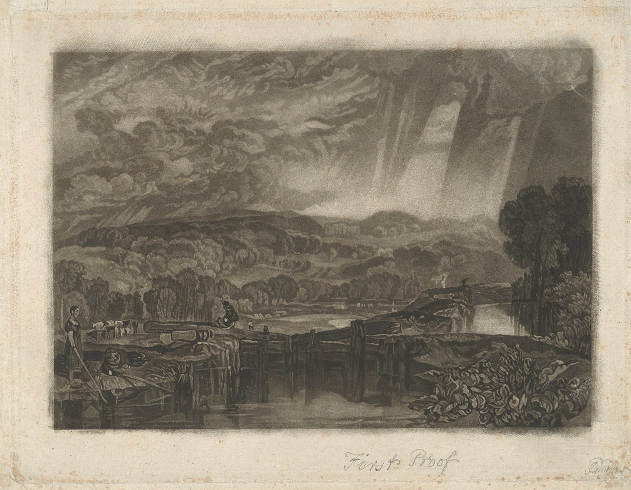 More Park, nabij Watford, aan de rivier de Colne door Charles Turner