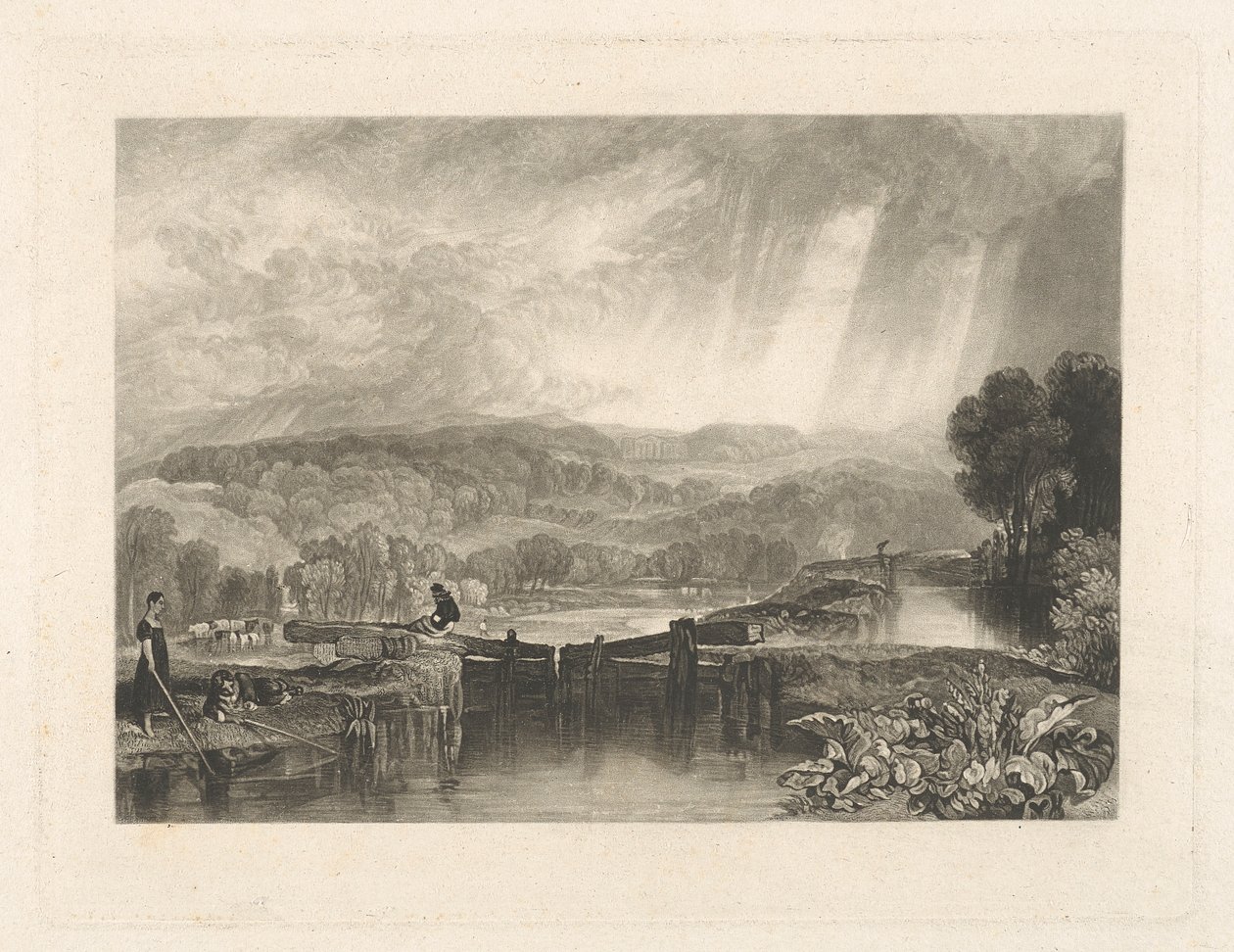 More Park, nabij Watford, aan de rivier de Colne door Charles Turner