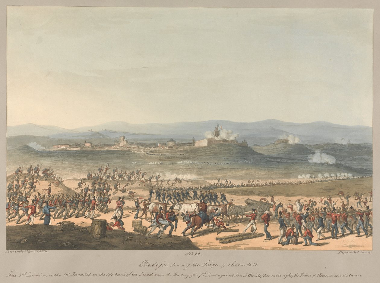 Nr. 12 Badajos tijdens het beleg van juni 1811 door Charles Turner