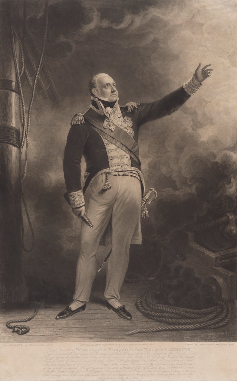 De Zeer Eerwaarde Edward Lord Viscount Exmouth door Charles Turner