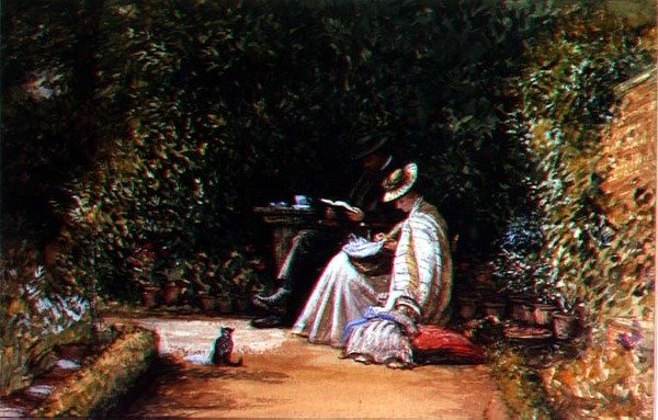 De heer en mevrouw Auchmutz en hun zoon door Charles West Cope