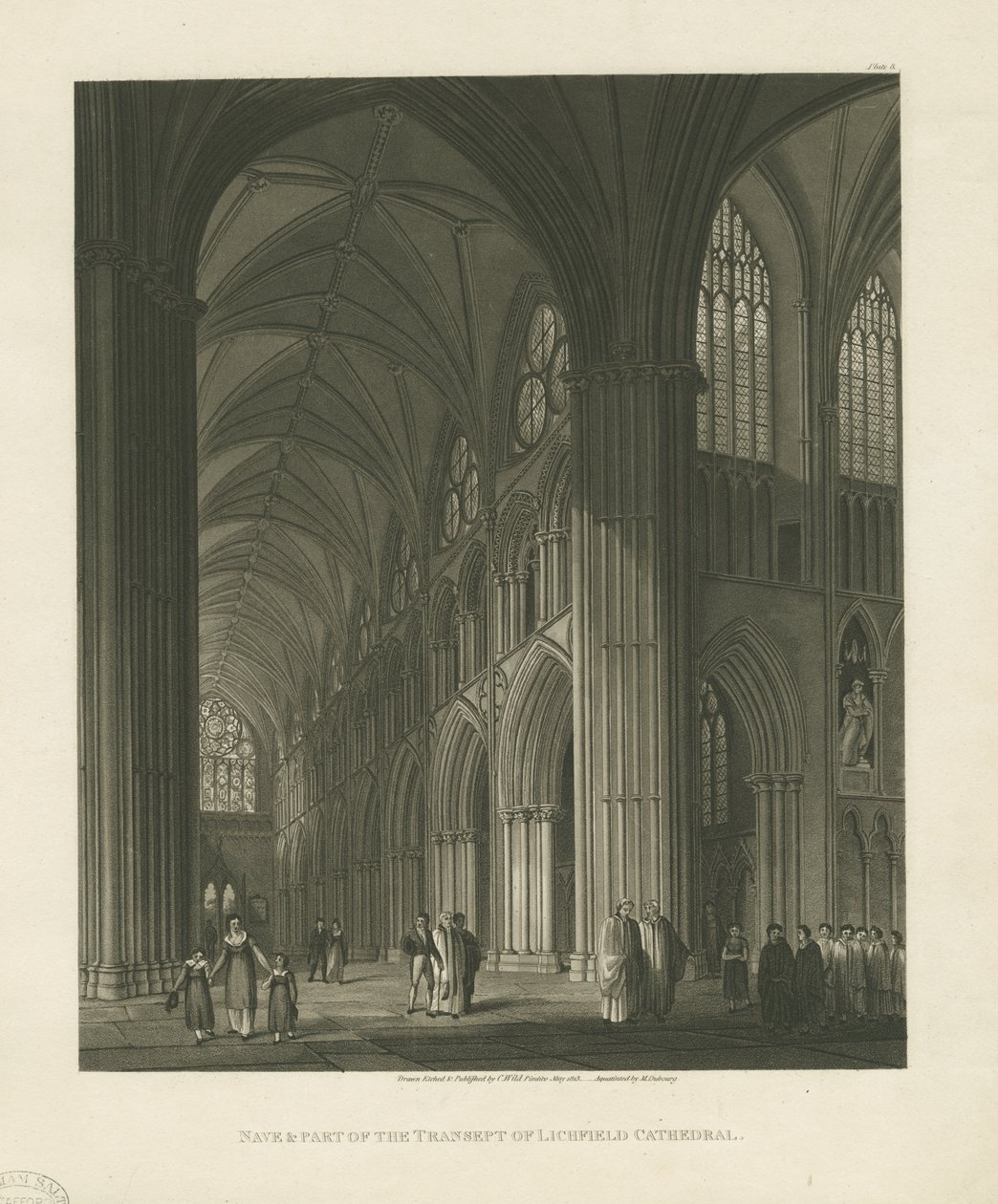 Interieur van Lichfield Kathedraal - Schip door Charles Wild