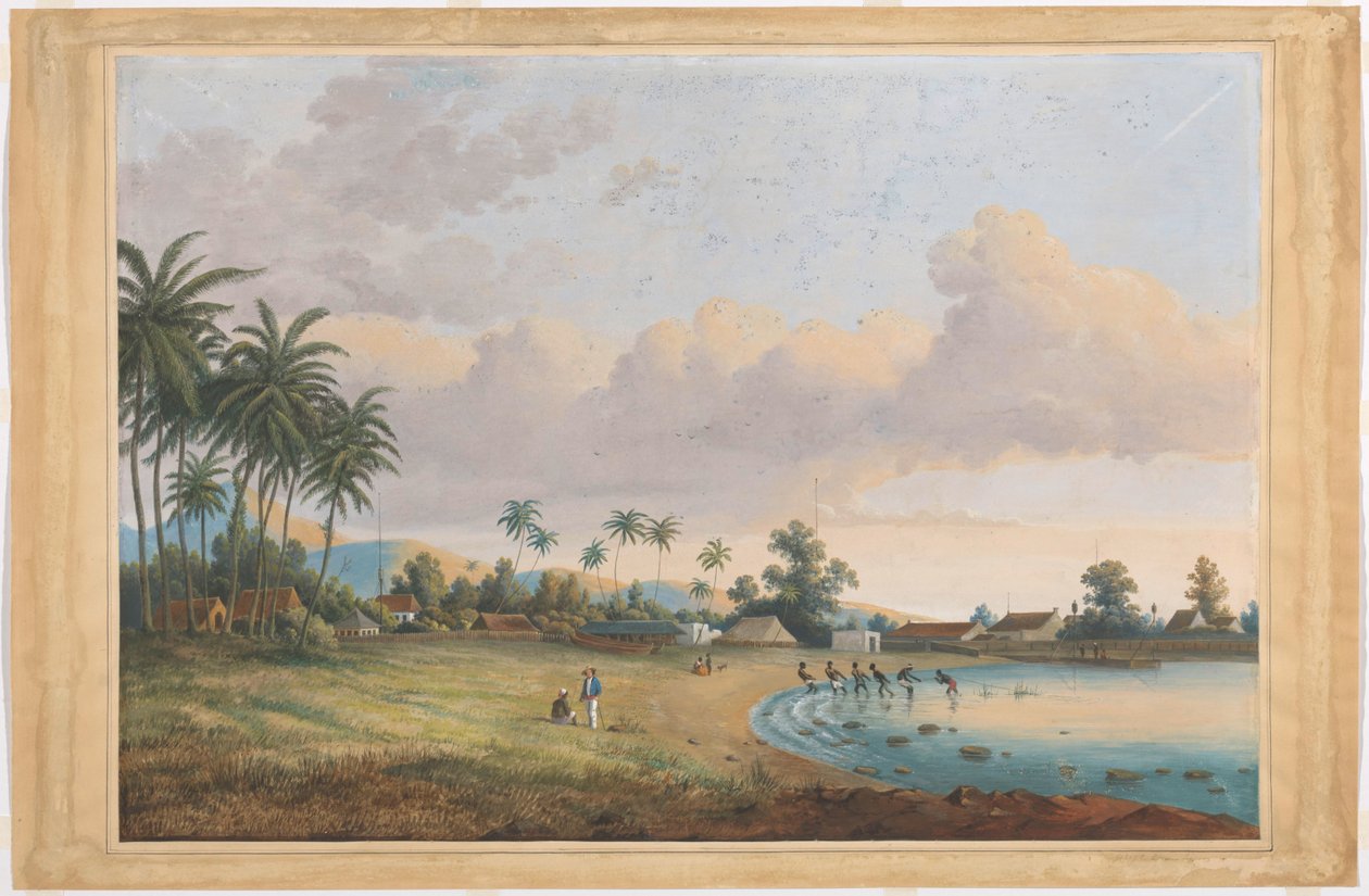Gezicht te Anjer Java door Charles William Meredith van de Velde