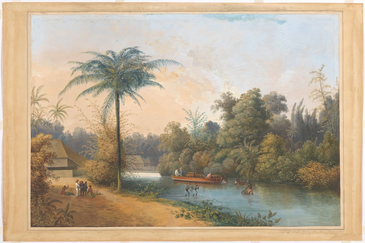 Waterval te Tjieroek Betong Java door Charles William Meredith van de Velde