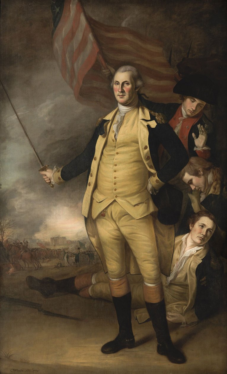 George Washington bij de Slag van Princeton door Charles Willson Peale