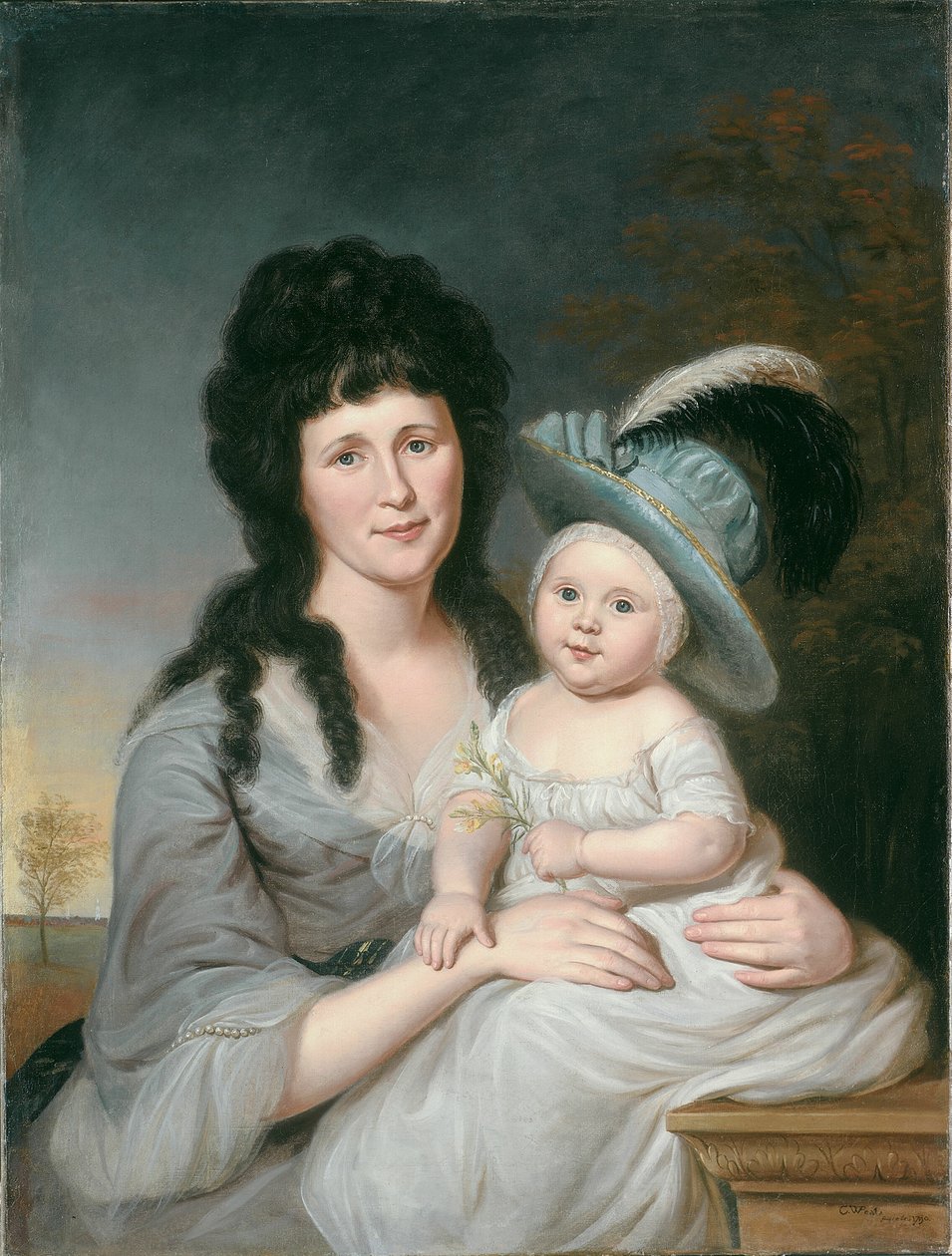Mevrouw John Nicholson Hannah Duncan en John Nicholson, Jr., 1790 door Charles Willson Peale