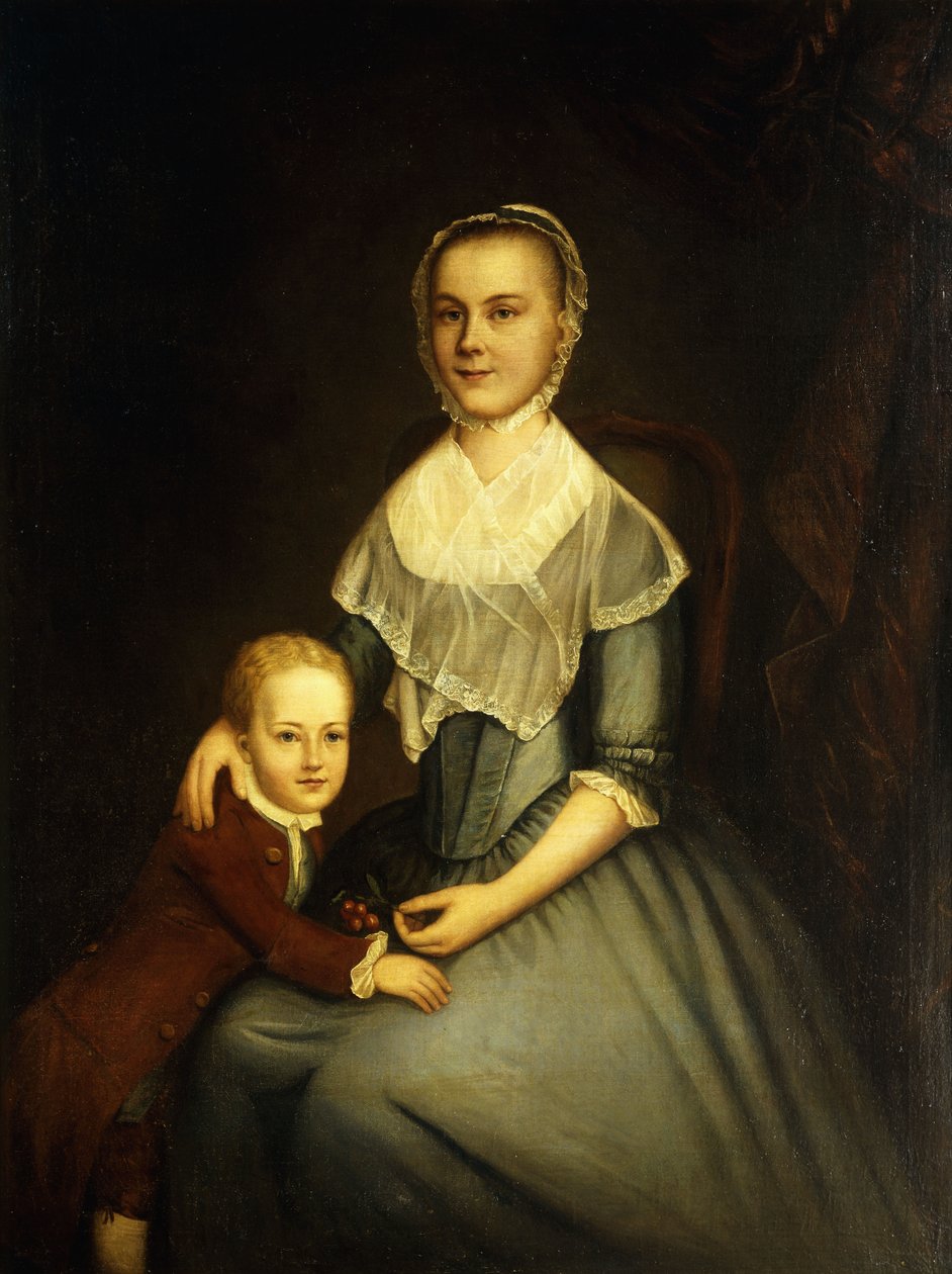 Portret van mevrouw Arbuckle en zoon door Charles Willson Peale