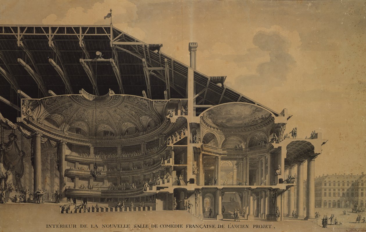 Interieur van de nieuwe Salle de Comédie-Française in het Théâtre de l